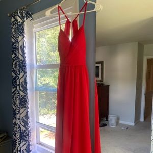 Red chiffon prom/ formal dress full length